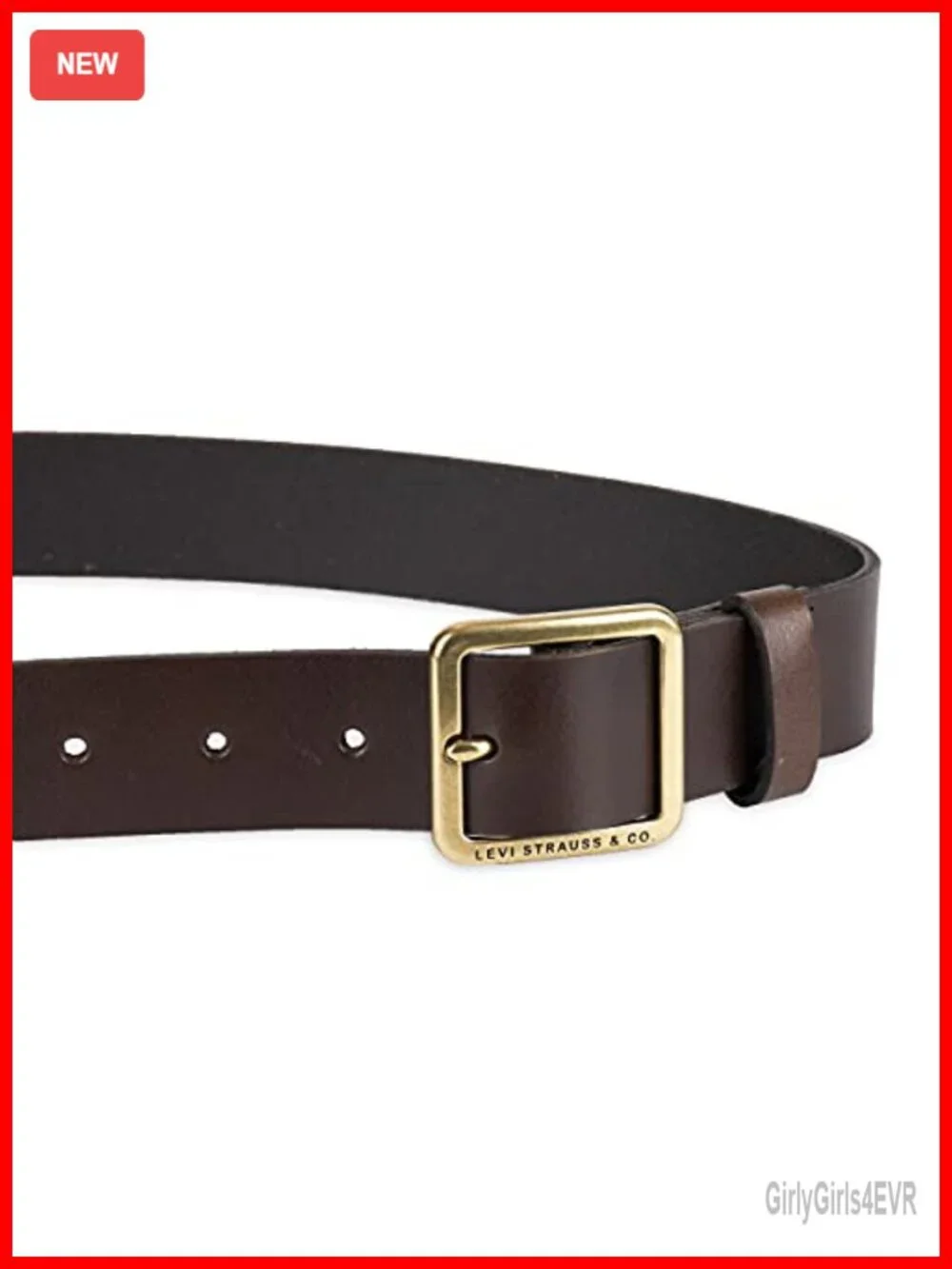 Genuine Leather Casual Belt with Square Buckle for Women - Denim & Dress Belt